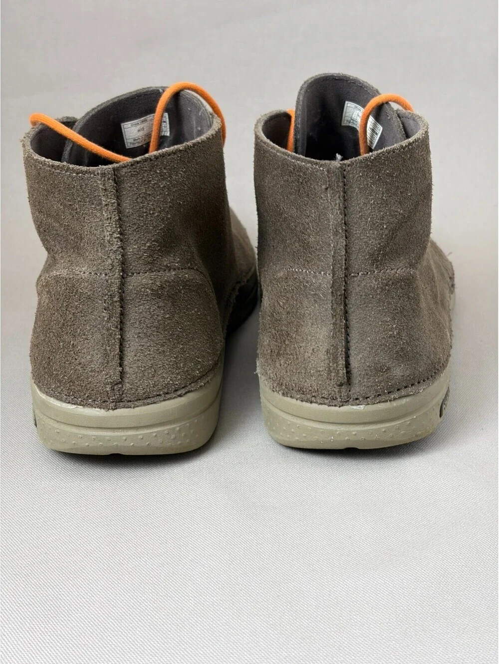 Crocs Mens 12 Suede Chukka Boots Ankle Desert Shoes Brown Orange Lace 14669